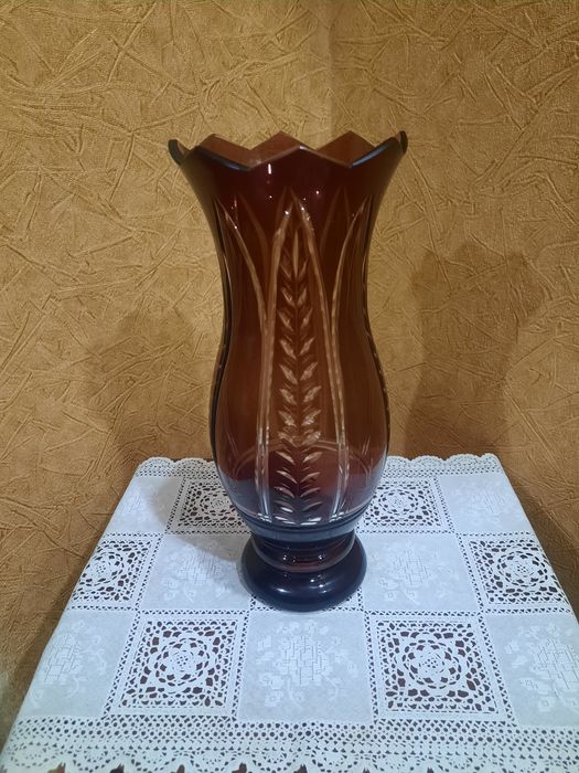 Эпоха СССР! Редкая, большая, красивая ваза. Ленинградский ЗХС.  Двухсл