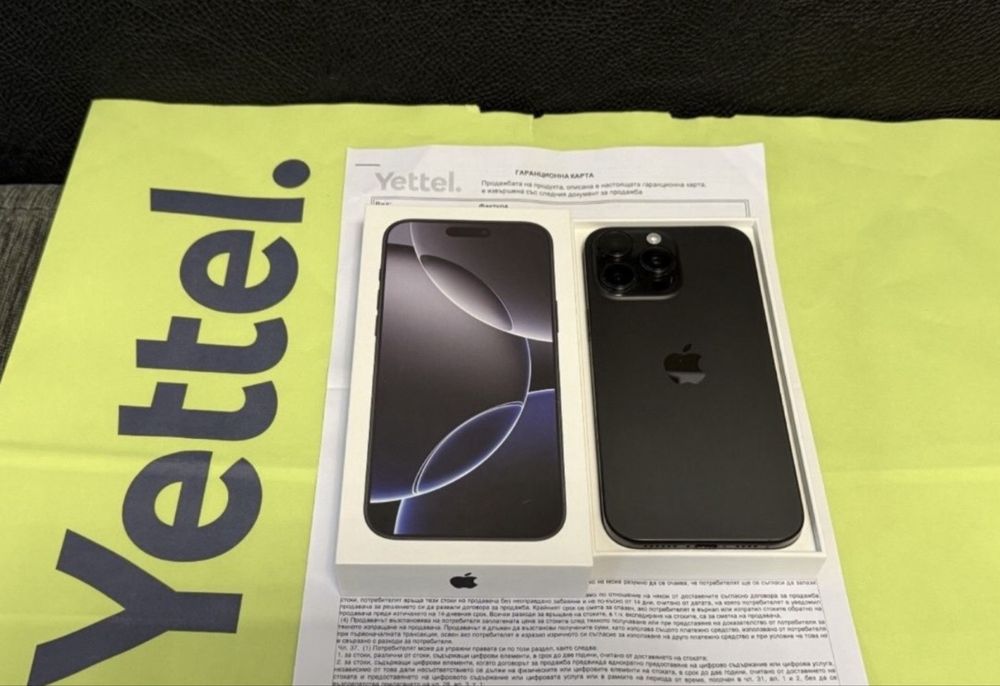 КАТО НОВ 1TB iPhone 16 Pro Max Гаранция Yettel 2027г. Black | Черен