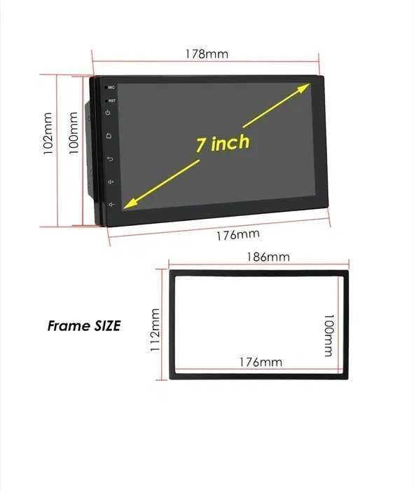 Navigatie GPS Android 2DIN - Wifi, Bluetooth, USB, 7" CARPLAY 1-8GB