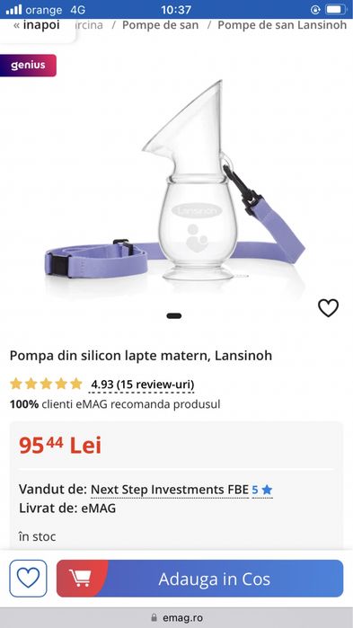 Colector lapte matern/ pompa sân Lansinoh
