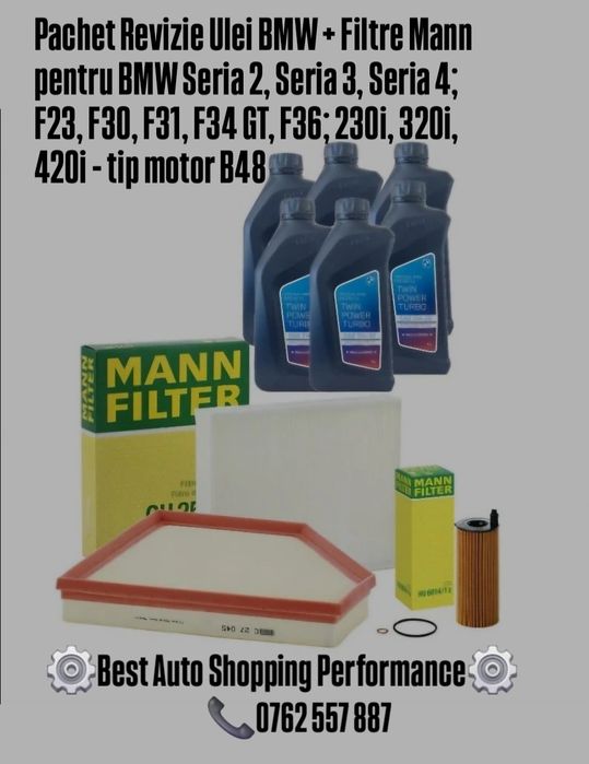 Pachet revizie BMW Seria 2 3 4 F23 F30 F31 F34 GT F36 - B48
