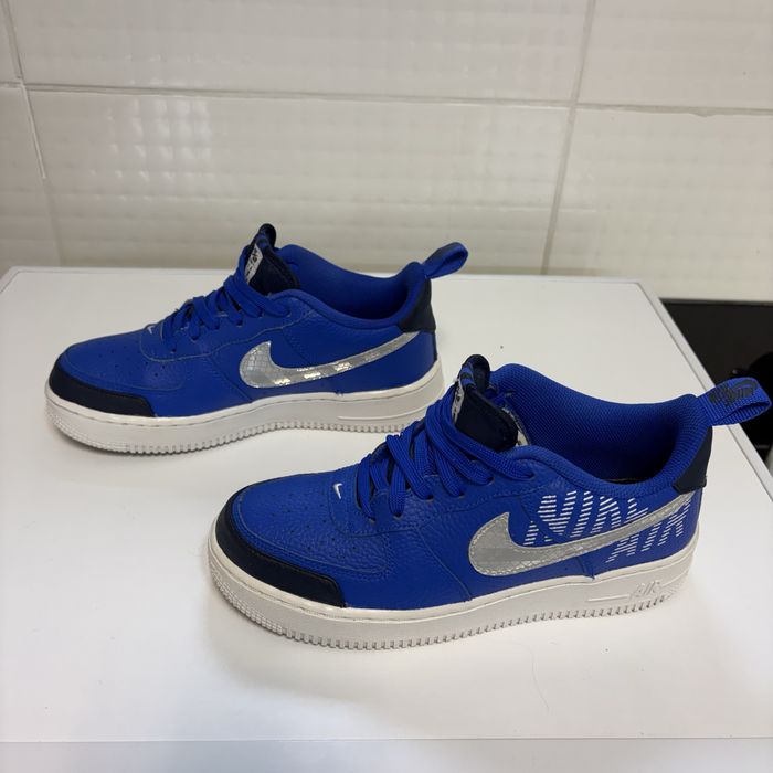 Sneakers Nike Air Force1 Lv8 2 GS Racer blue obsidian white impecabili
