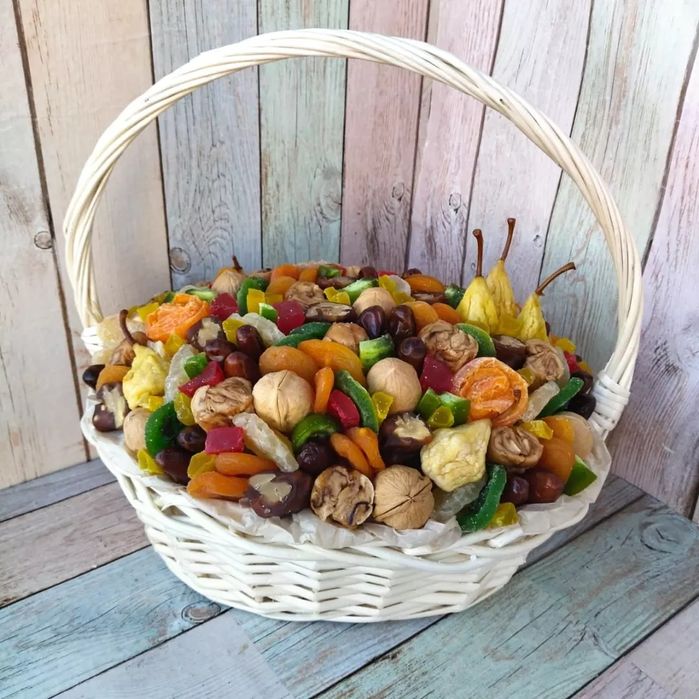 Сухофруктовая корзина. Сухофруктовый букет. Бокс. Сухофрукты Петропавл