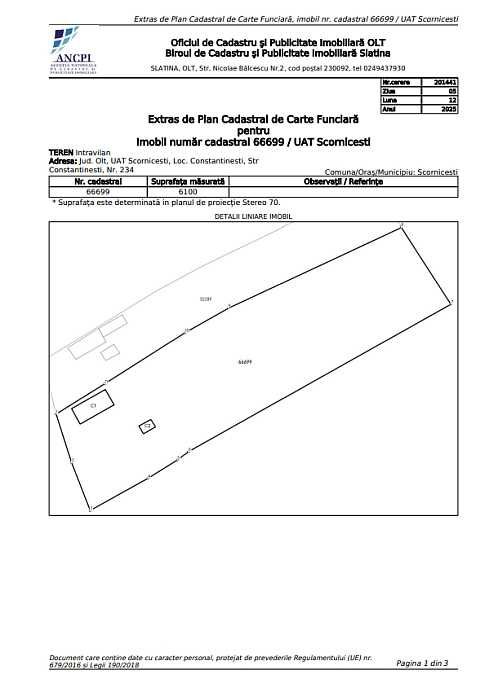 Vand casa teren 6100mp 4 camere Constantinesti-Scornicesti 45.000 euro