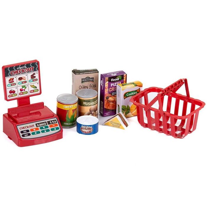 Set jucarie Supermarket 87 cm cu lumini, sunete si 81 accesorii