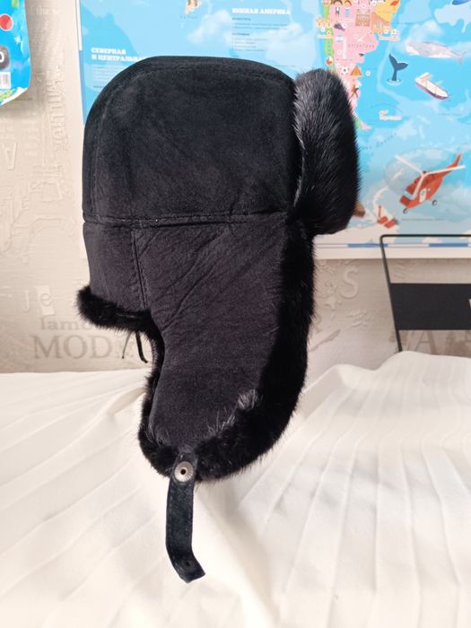 Шапка ушанка норковая