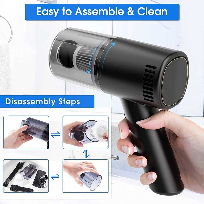 Мощна ръчка акумулаторна прахосмукачка с комплект накрайници  WHJC