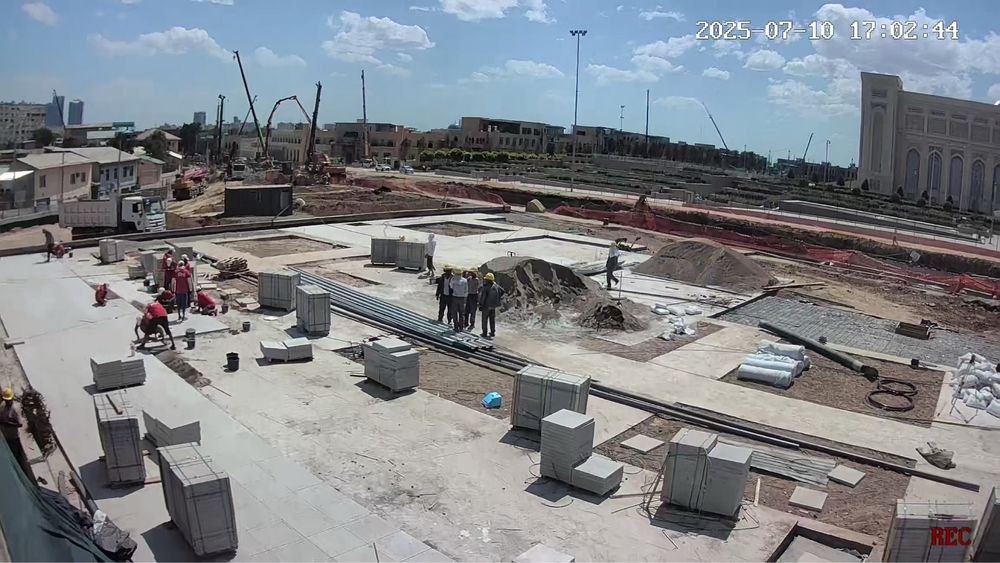 Профессиональная укладка тротуарной плитки-Granit Tosh terish xizmati