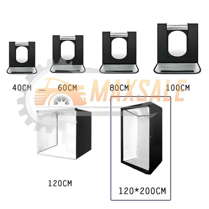 Професионална фото кутия 200см фотобокс в комплект с осветление 4 фона