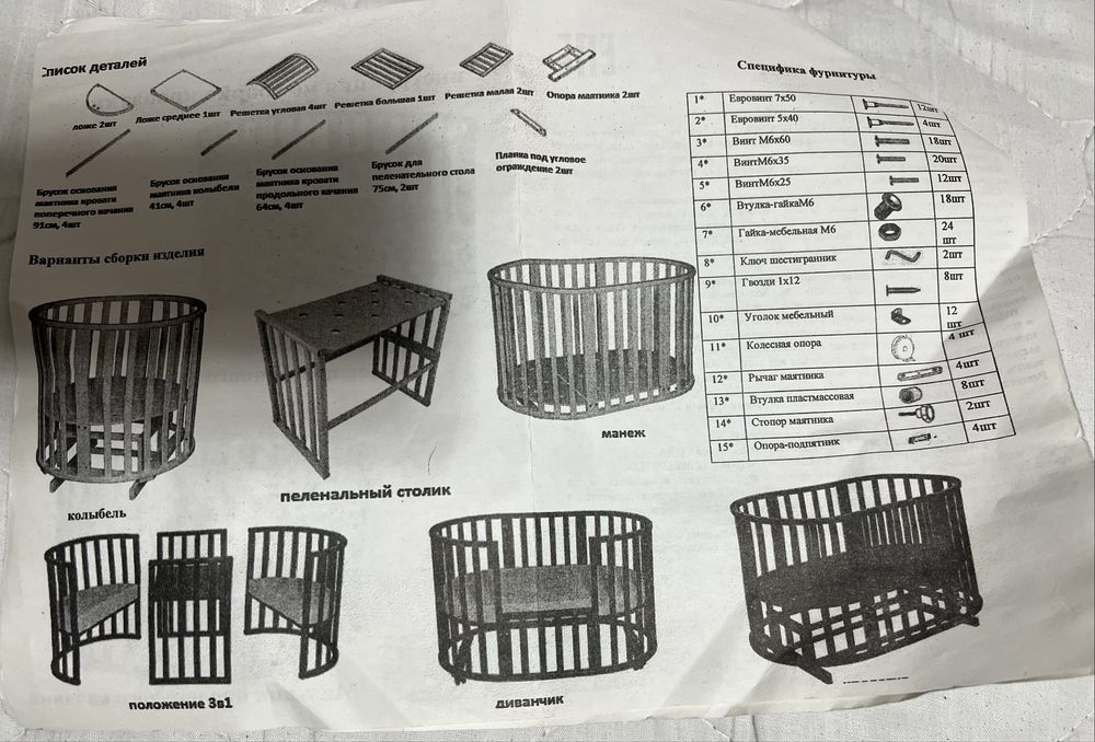 Кровать     Продам детскую кроватку