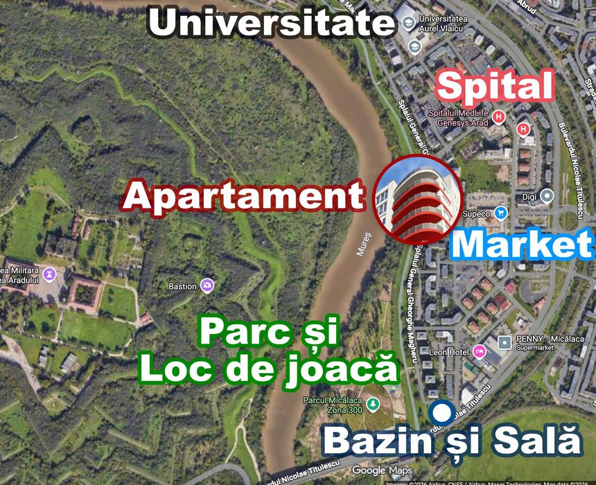 Vand Apartament ARED Arad pe Malul Mresului