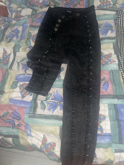 Blugi cu talie inalta elastici