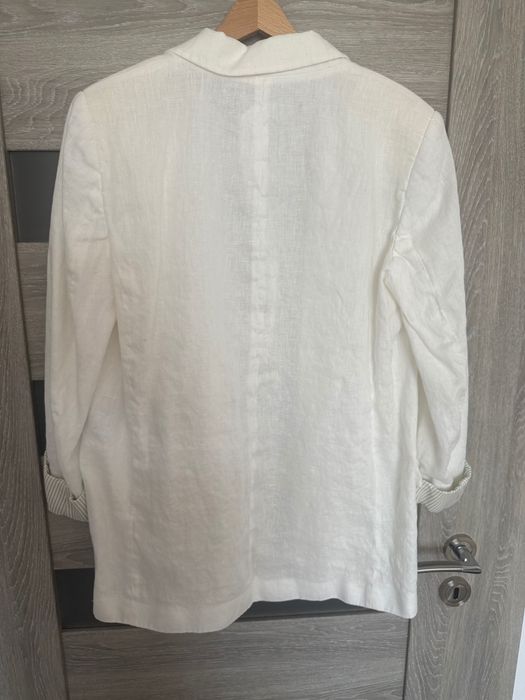 Сако от лен мръсно бяло