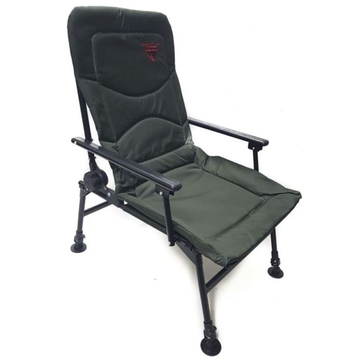 Scaun Pescuit Cu Cotiere DIAMANT ALB Spatar si picioare reglabile