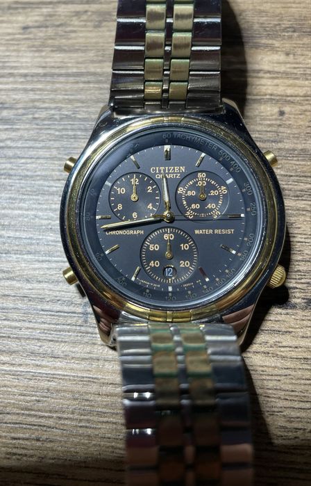Ceas vintage Citizen Quartz Chronograph (Mecanism 3560 / Bicolore)