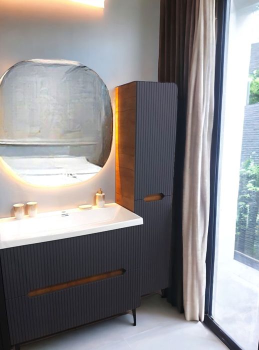 Комплект для ванной (шкаф-пенал, тумба под раковину, зеркало, р