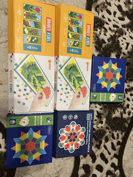 Puzzle de lemn Tangram si Pixel