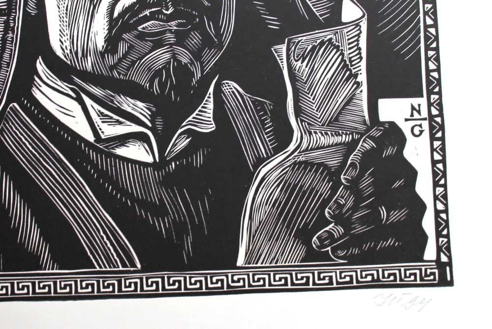 Портрет Дулата линогравюра