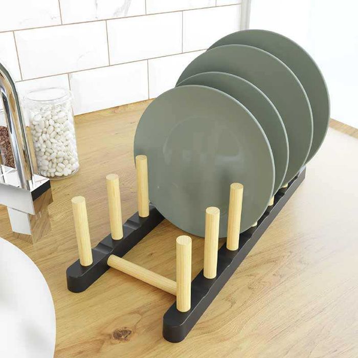 Дървена поставка за чинии, капаци, със 7 разделения