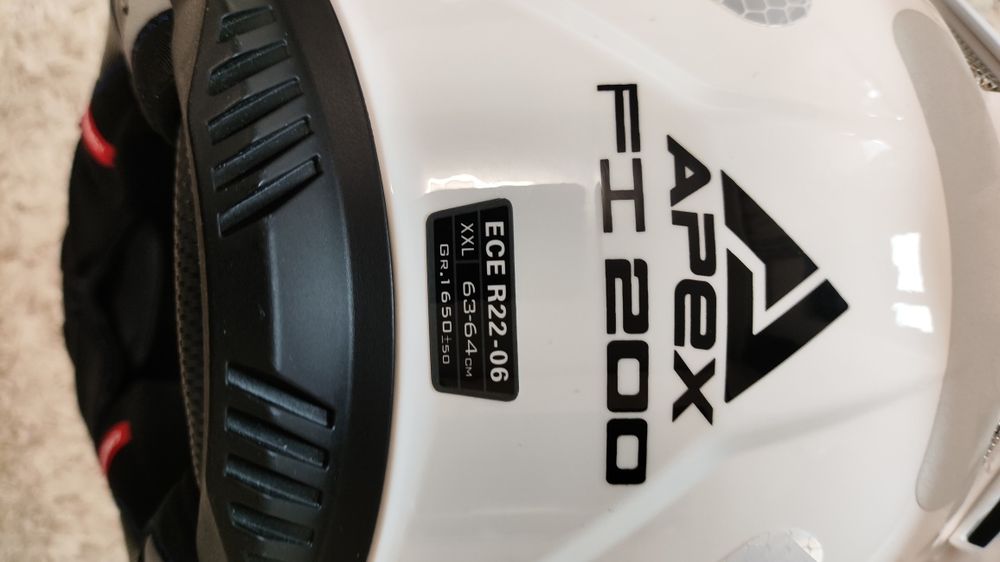 Casca moto integrala Apex FI200 alb lucios XXL