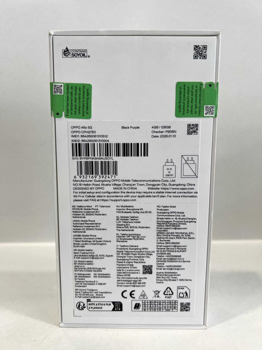 Oppo A6x 5G, 128GB/4GB RAM, Black Purple, NOU/Sigilat!