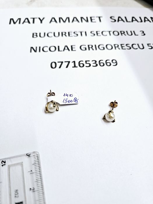 Vand cercei din aur 14 k 2.86 g cod 841