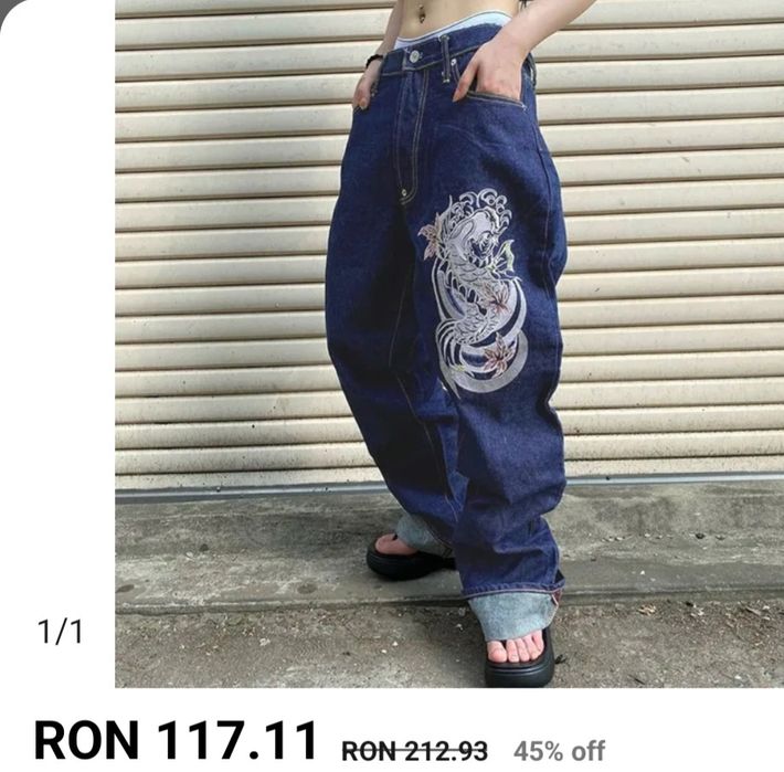 Blugi wide leg măsură L