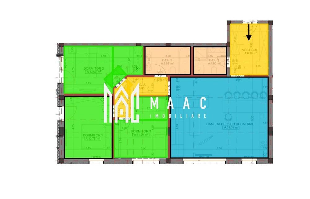 Apartament 4 camere | 95,05 mp utili | Etaj 1 | Arhitecților — fotografia 3