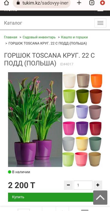 Кашпо пластиковое с поддоном (Польша)