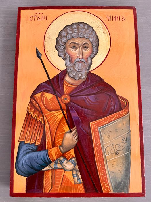 Икона на Свети Мина - изработена ръчно