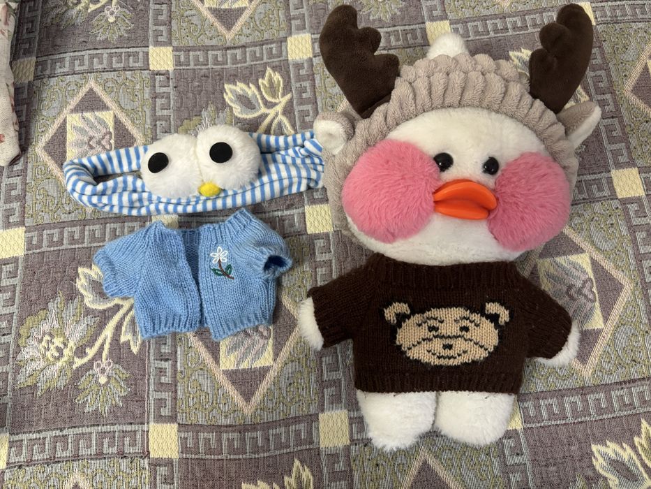 Мягкая Игрушка уточка Lalafan с одеждой