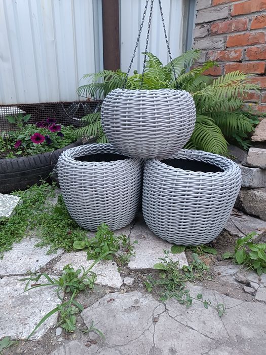 Кашпо из ротанга набор