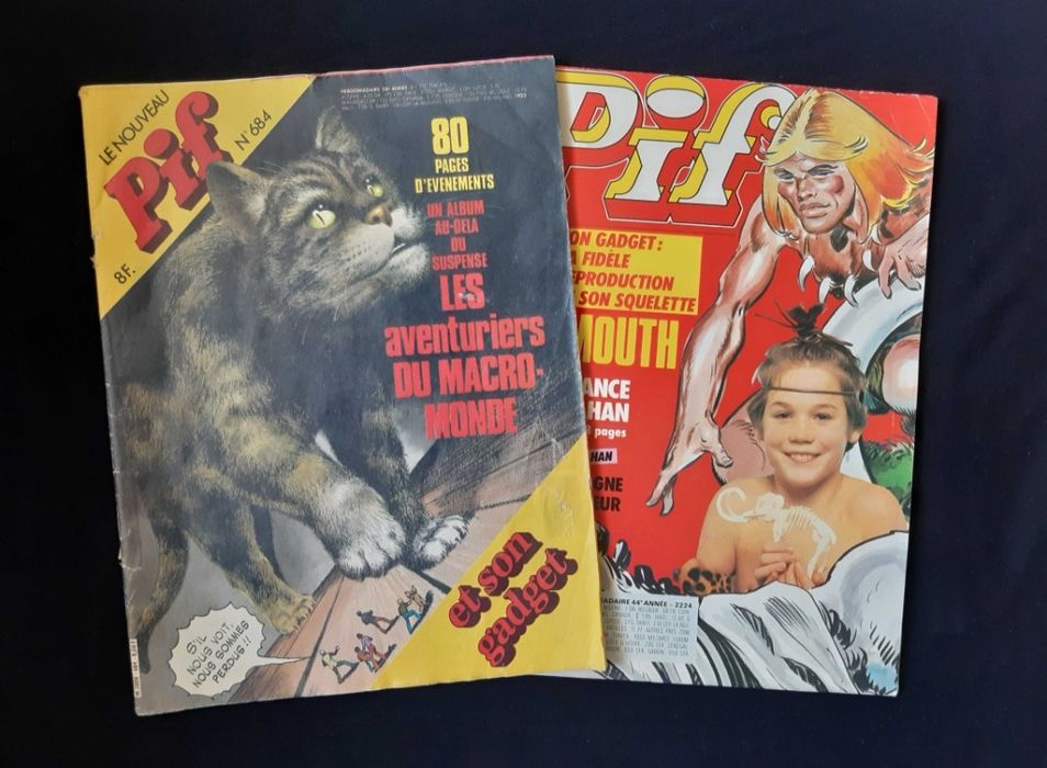 ЛОТ Стари Френски Комикси Pif Gadjet 12 Броя