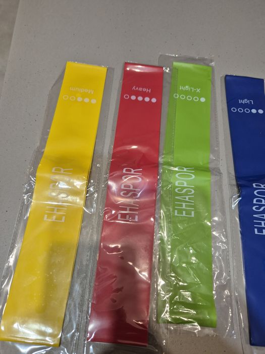 Комплект от 5 ластика EHASPOR за тренировки, йога и пилатес, еластични