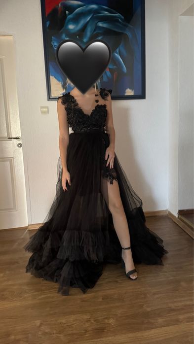 Vând rochie de bal/ocazie/eveniment(neagra ),marimea xs-s