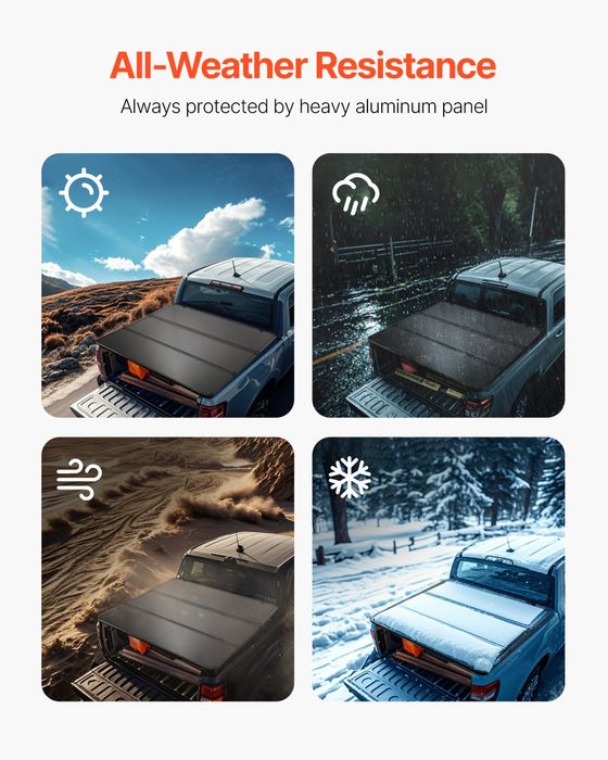 Capac Tri-Fold Patut Camion Compatibil Toyota Tundra 2014-2024 Negru