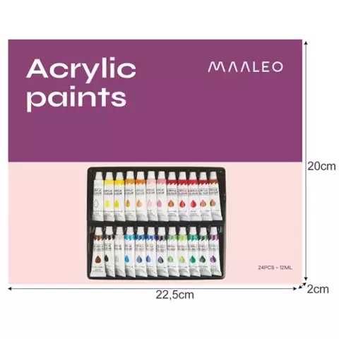 Комплект акрилни бои 24 бр х 12 ml Maaleo