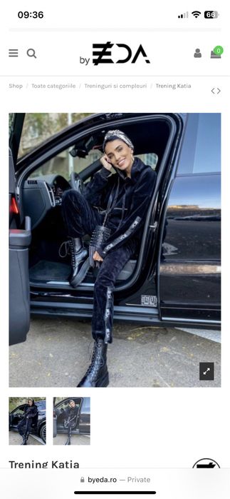 Vand trening ByEDA, negru, velur