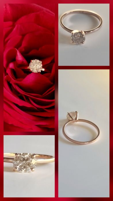 Inel,rafinat,diamant Natural,1C RosePinkGold , Round Brilliant