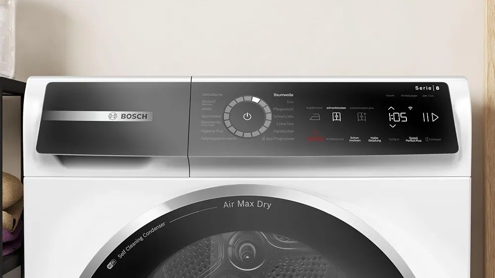 Нова инверторна смарт сушилня с термопомпа Bosch Series 8 Smart 9 kg AutoDry WRB247C40 самопочистване