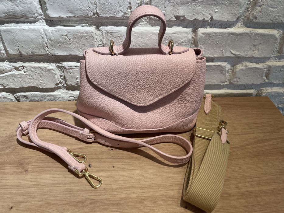 Geanta Laura Maxim Mina mini roz pudrat piele naturala