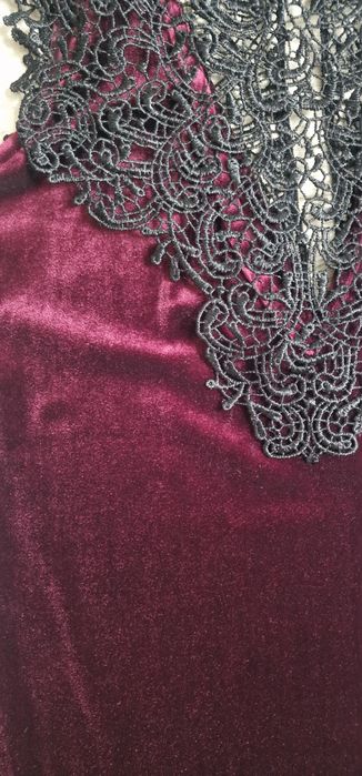 Rochita velvet visina-vanata 34-36 S broderie imaculata