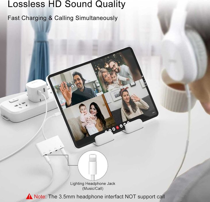 Двоен 3,5 мм адаптер за жак за слушалки, 4 в 1