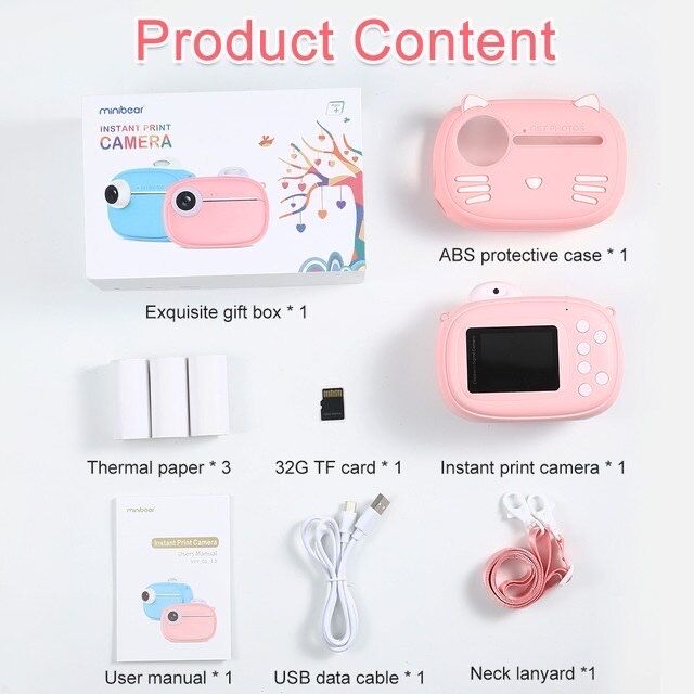 Minibear камера фотоапарат за деца miniprint минипринт