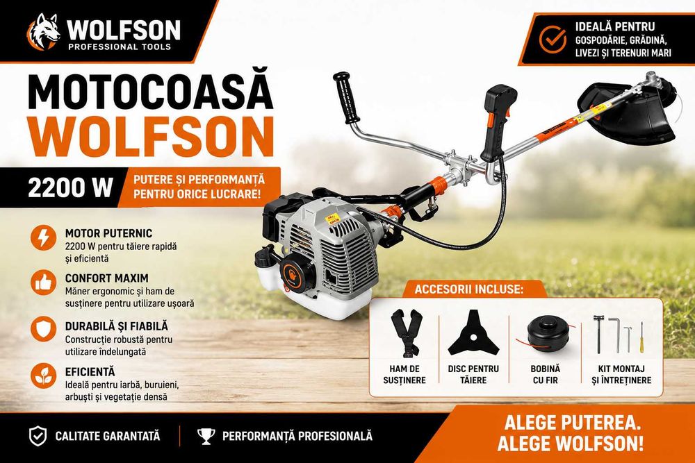 Motocoasă  2200W cu Accesorii Incluse ..
