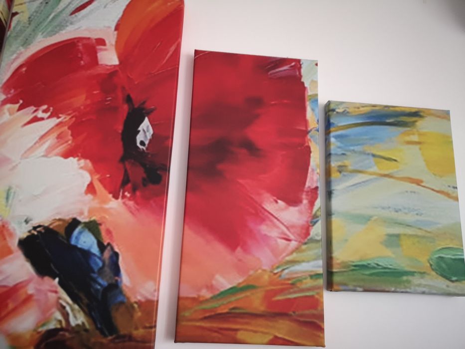 Set Tablou DualView Startonight Flori Rosii in Buchete, 7 piese, lumin