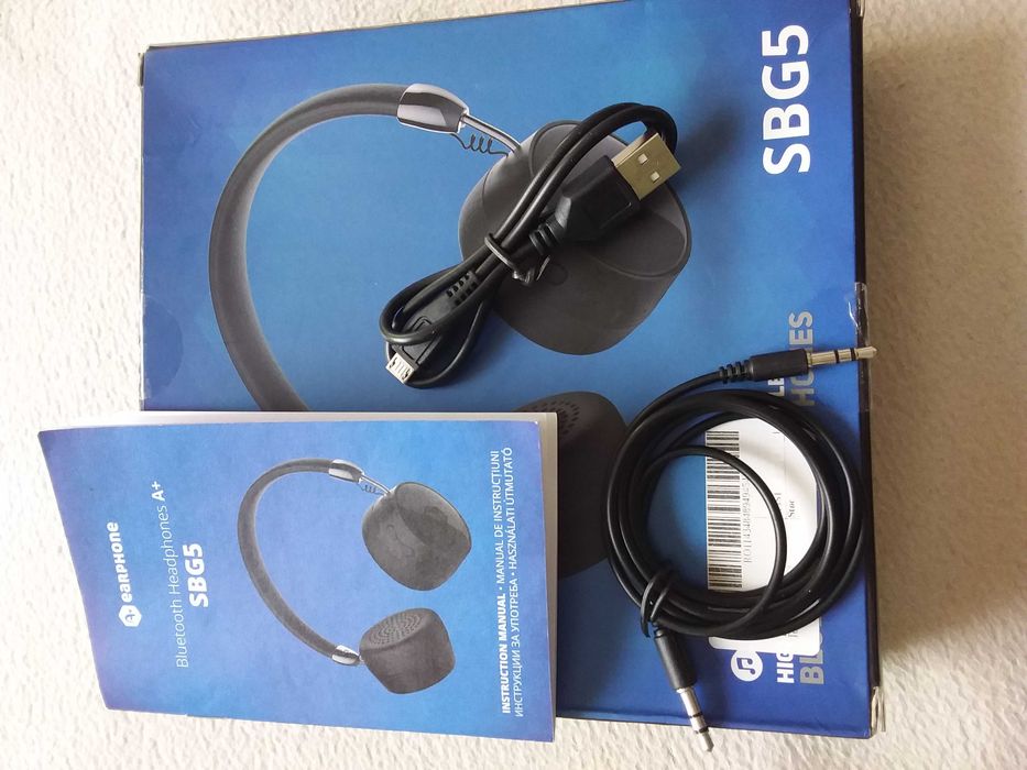 Casti Bluetooth A+SBG5,autonomie:10 ore,baterie de 400mAh,noi.