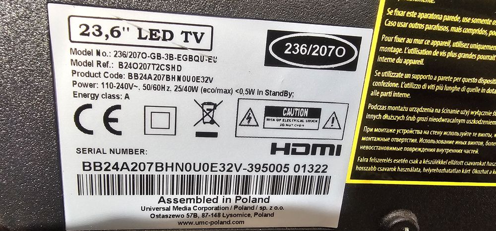 Продавам телевизор BLAUPUNKT B24O207T2CSHD