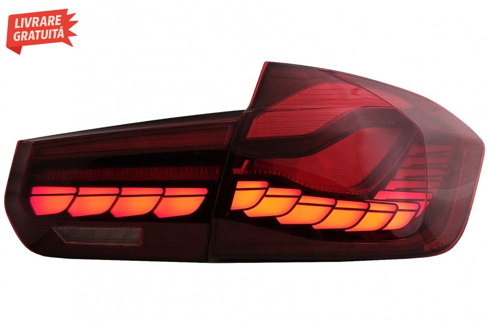 Stopuri OLED BMW Seria 3 F30 (2011-2019) F35 F80 Rosu Clar M4 Design c