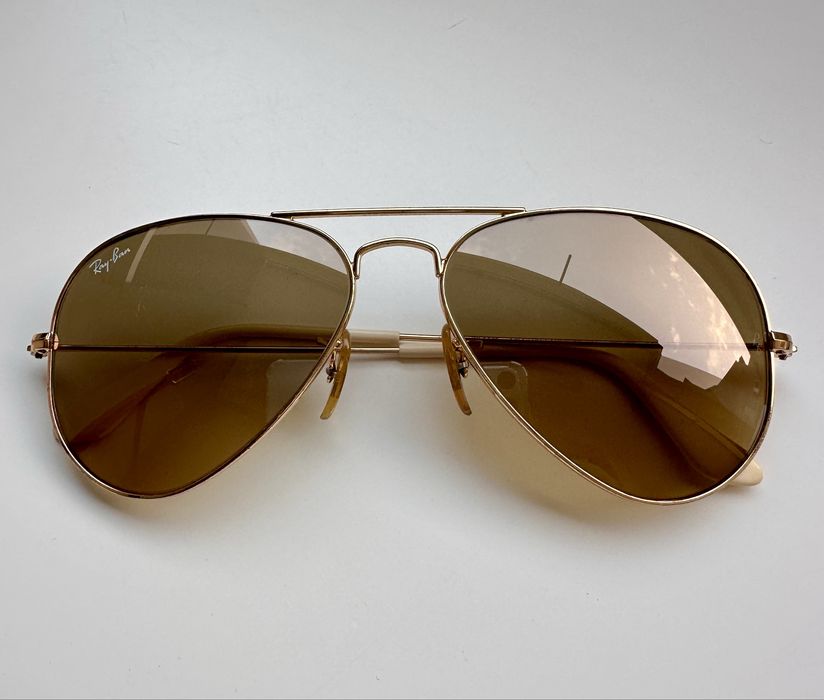 Ray Ban RB3025 Aviator Gold/Brown Made in Italy